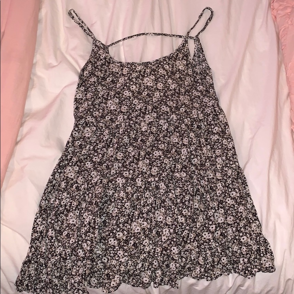 Black and white floral midi sundress
